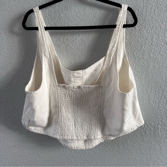 Pilcro by Anthropologie White Cotton Linen Corset Tank Top NWT Size 3X Plus - Picture 4 of 14